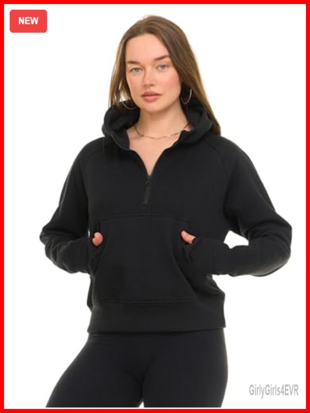 Womens Half Zip Fleece Cropped Hoodie Quarter Zip Sweatshirt Pullover